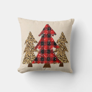 Arbre de Noël rustique Coussin à Buffalo plaqué