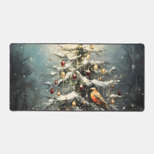 Arbre de Noël rustique d'hiver Oiseaux rouges enne