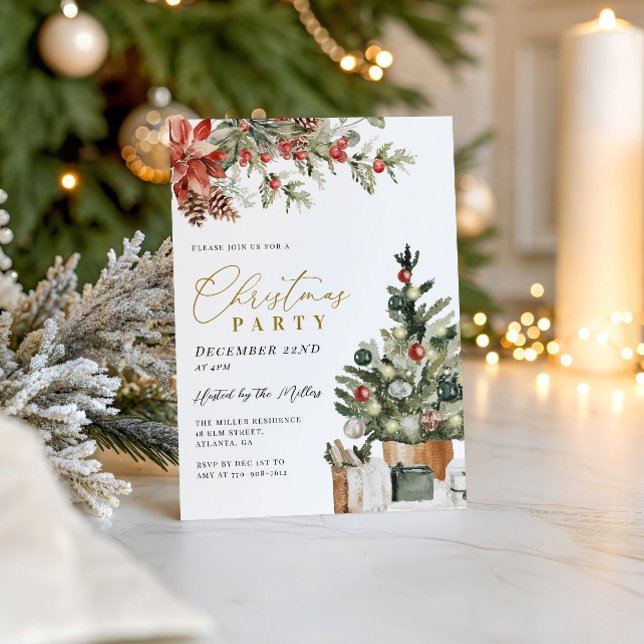 Arbre de Noël Rustique Invitation de Fête de Noël  (Créateur téléchargé)