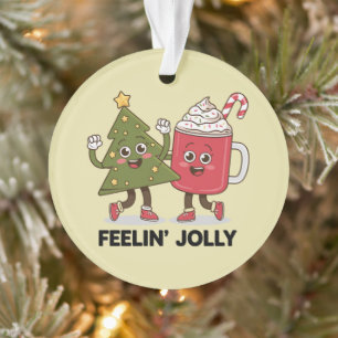 Arbre de Noël Sentiment Joyeux Amateur de Café Hiv