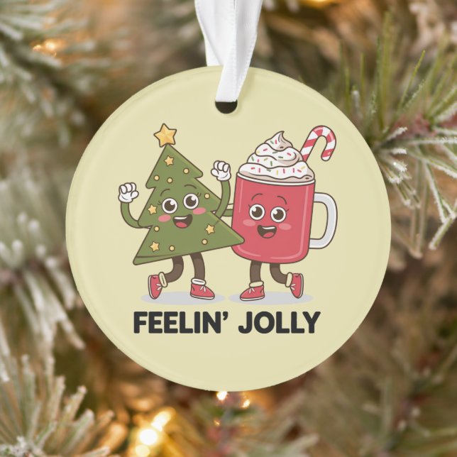 Arbre de Noël Sentiment Joyeux Amateur de Café Hiv (Arbre)