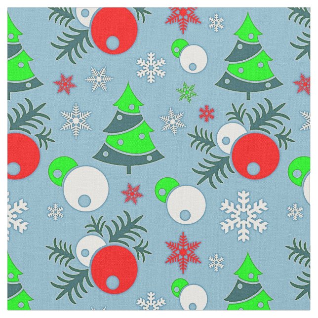 Arbre de Noël Snowflake Bauble sur tissu bleu (Fermer)