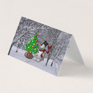 Arbre de Noël, Snowman, Carte de remplissage de la