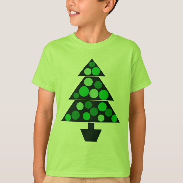 Arbre de Noël vert de babioles - T-shirt d'enfants (Devant)
