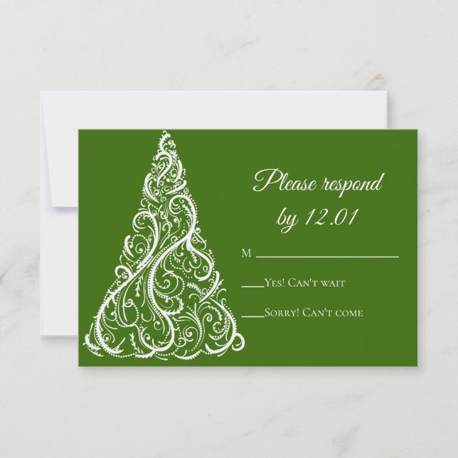 Arbre de Noël vert Mariage d'hiver RSVP (Devant)