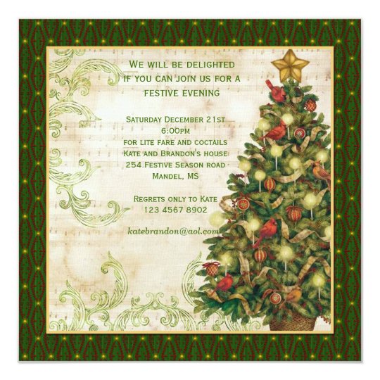 Arbre De Noel Vintage Invitation De Partie De Zazzle Fr Arbre De Noel Vintage Invitation De Partie De Zazzle Fr