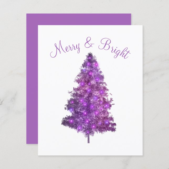 Arbre de Noël violet budget Joyeux et lumineux (Devant / Derrière)