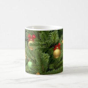 Arbre De Pins De Noël Et Ornements Mug De Café Bla