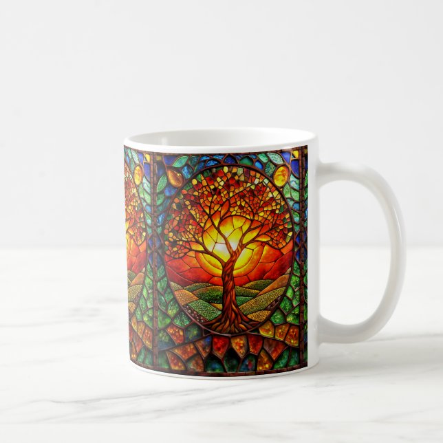 Arbre De Verre Tiré De La Mug De Café Vie (Droite)