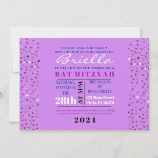 Arbre de vie Abstact Bat mitzvah Invitation Or