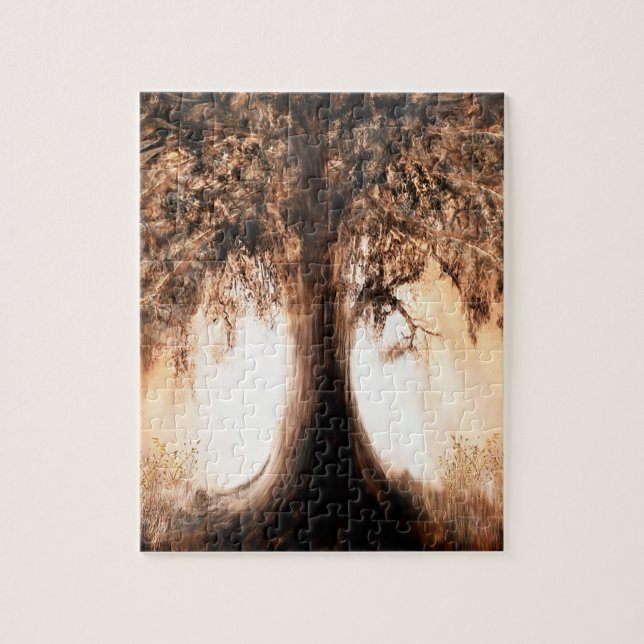 Arbre de vie au puzzle du lever du soleil (Vertical)