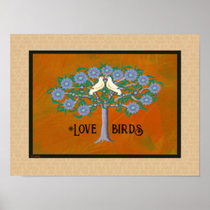 Arbre de vie avec 2 colombes 12/18 Poster