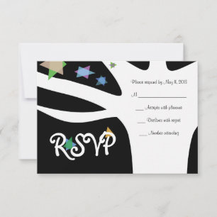 ARBRE DE VIE avec ÉTOILES Invitation Bat mitzvah