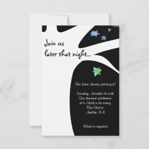 ARBRE DE VIE avec ÉTOILES Invitation Bat mitzvah