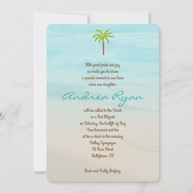 ARBRE DE VIE BEACH BAR INVITATION BAT MITZVAH (Dos)