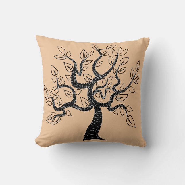 Arbre de vie Coussin beige ou choisir la couleur (Recto)