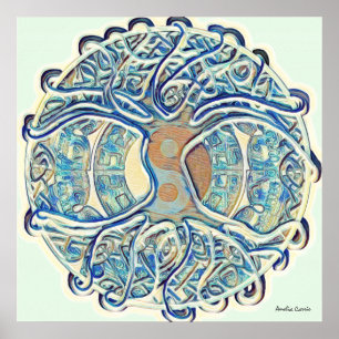 Arbre de vie et affiche de Yin Yang