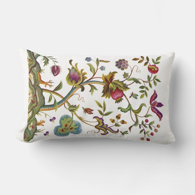 Arbre de vie Faux Jacobean Coussin de broderie (Recto)