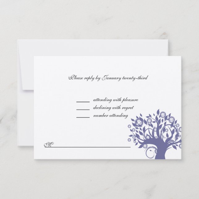 Arbre de vie Mariage RSVP Purple 669 (Devant)