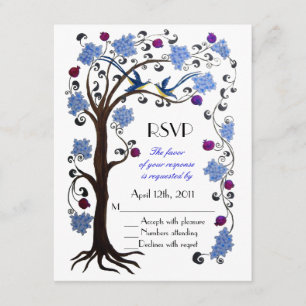 Arbre de vie RSVP bleu/blanc
