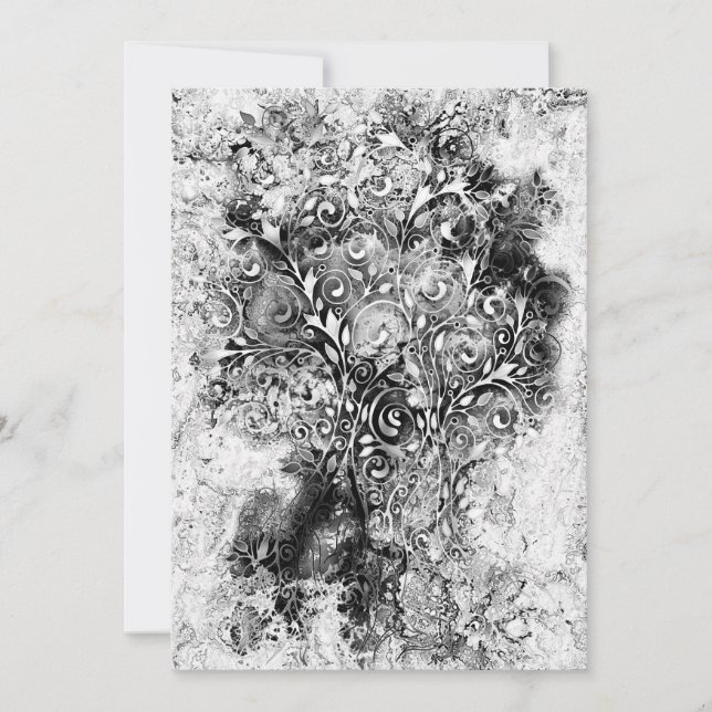 Arbre De Vie - Spirales Feuille Grunge Style 1 (Devant)