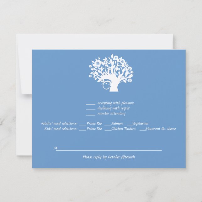 Arbre de vie Twins Bar Bat mitzvah mariage RSVP (Devant)