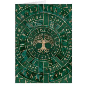 Arbre de vie - Yggdrasil et Futhark - Malachite