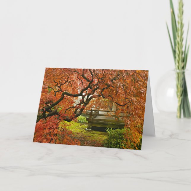 Arbre d'érable dans la carte de voeux japonaise de (Devant)