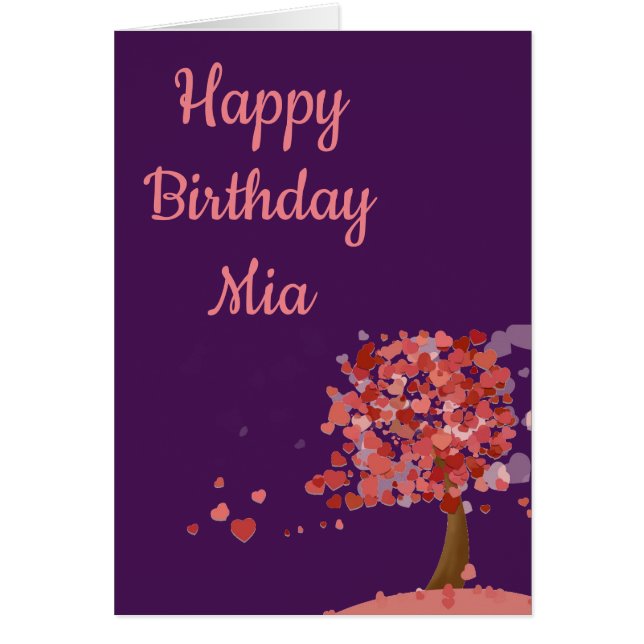 Arbre des Coeurs joli coeur d'art nom d'anniversai (Devant)