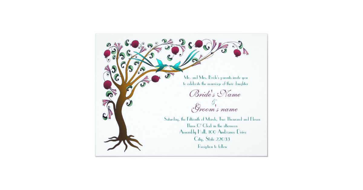 Arbre des invitations de la vie Zazzle.fr