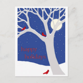 Arbre d'hiver avec carte postale Cardinal