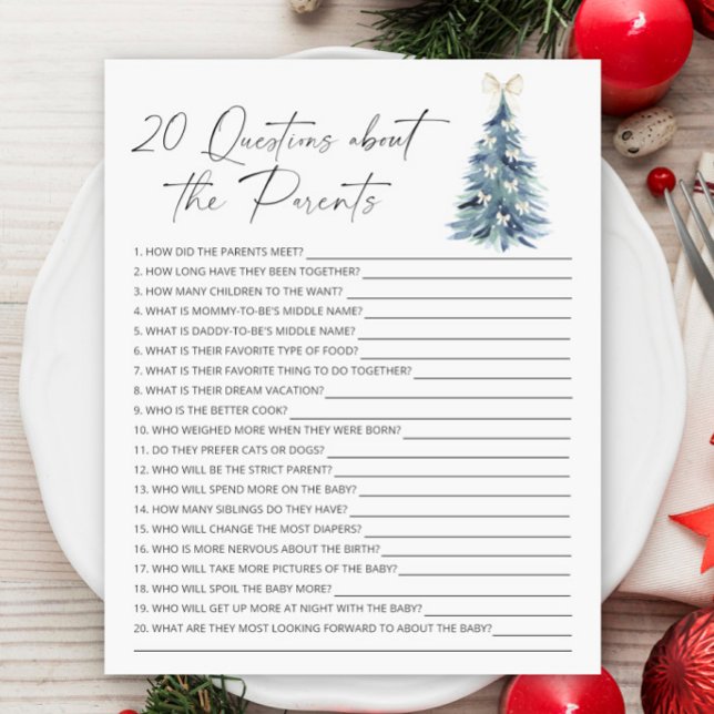 Arbre d'hiver avec rubans - 20 Questions Parents  (Créateur téléchargé)
