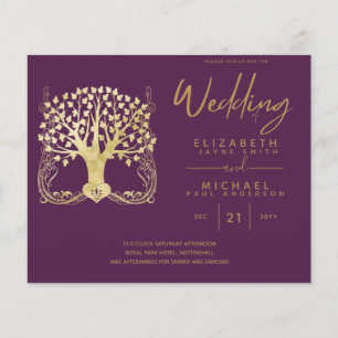 Arbre d'or moderne de la vie Budget Mariage invite
