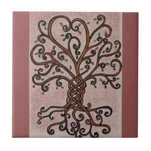 Arbre du style 1 de carreau de céramique de la vie