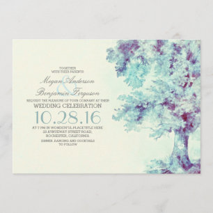 Arbre Dusty Blue Faire-part de mariage