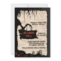 Arbre éffrayant - Invitation de la fête d'Hallowee