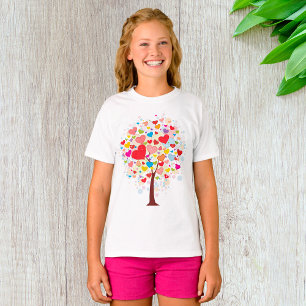 Arbre En Forme De Coeur Feuille Filles T-shirt