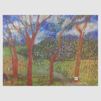 Arbre en papier de soie coloré