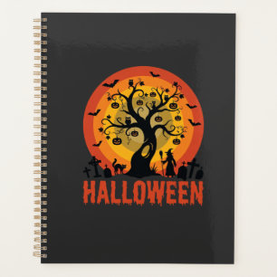 Arbre ensorcelé d'Halloween Sorcière et chats noir