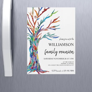 Arbre familial Retrouvailles - Magnet d'invitation