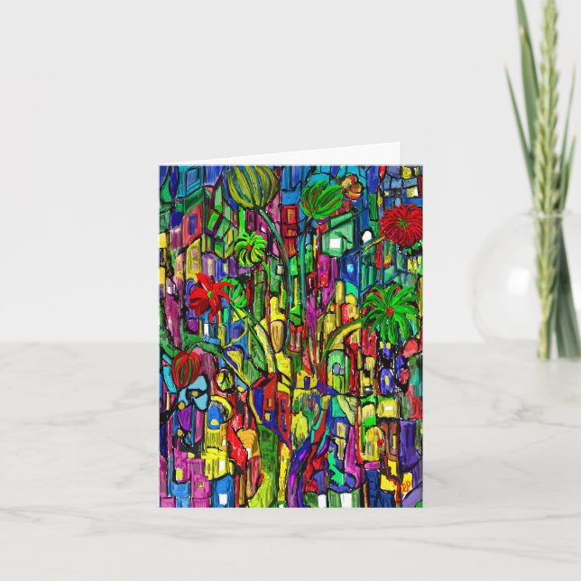 Arbre fleuri dans une mer de maisons. (Devant)