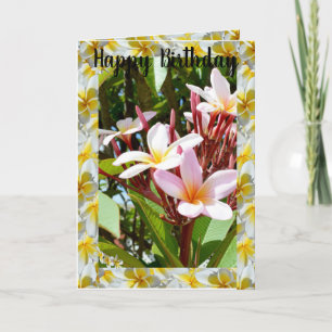 Arbre Frangipani rose, Carte de voeux pliée