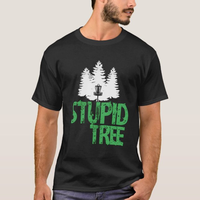 Arbre Imbécile Disque Golf T-shirt Long Manche Fri (Devant)