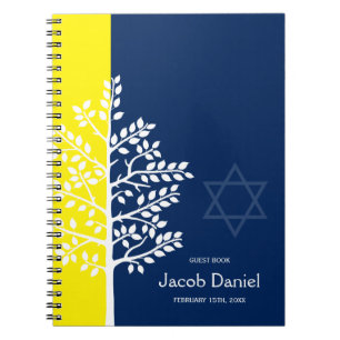 Arbre jaune de marine de livre d'invité de Mitzvah