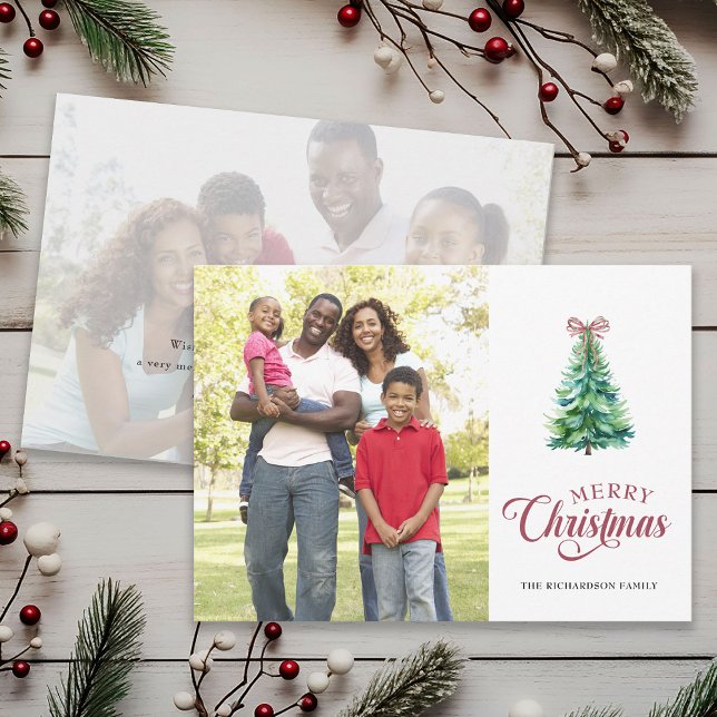 Arbre minimal avec cou 2 photo Carte de Noël (Créateur téléchargé)