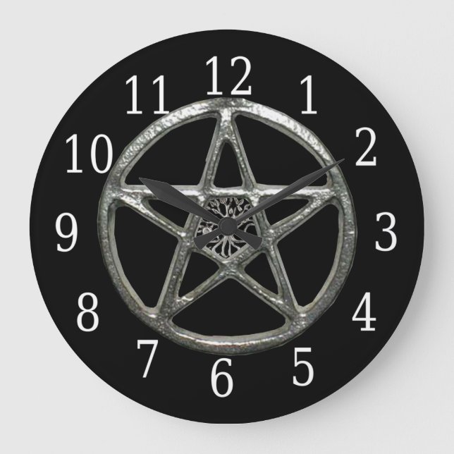 Arbre Pentacle De La Vie Horloge Ronde (Recto)