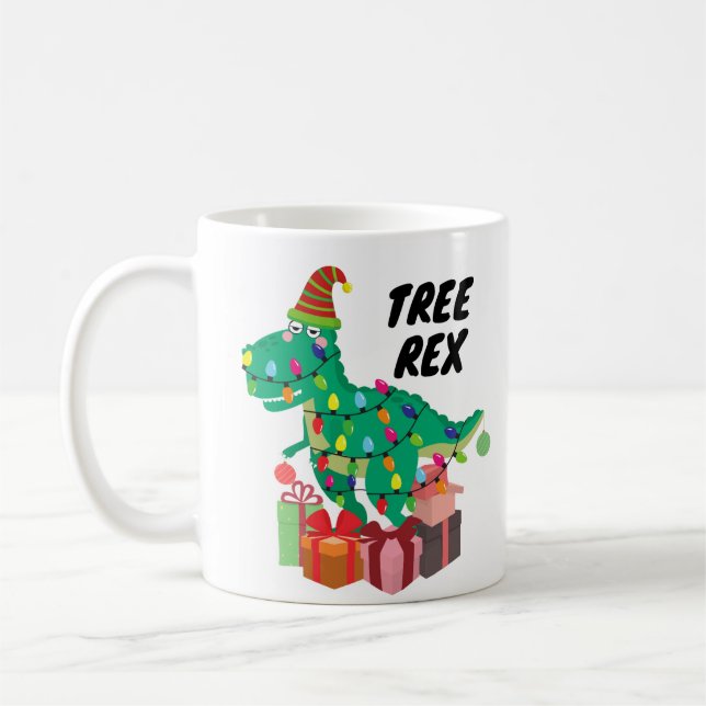 Arbre Rex Xmas Drôle cadeau Mug (Gauche)