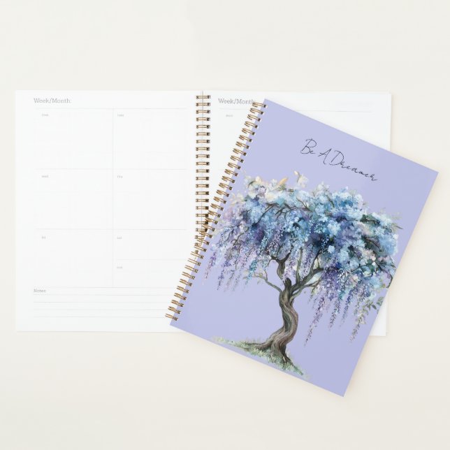Arbre romantique à fleurs violettes  (Devant avec enveloppe)