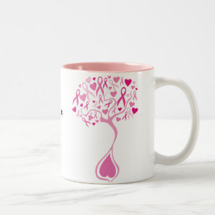 Arbre rose personnalisé de tasse de cancer du sein