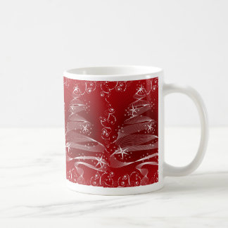 Arbre rouge abstrait de X'mas et tasse de remous